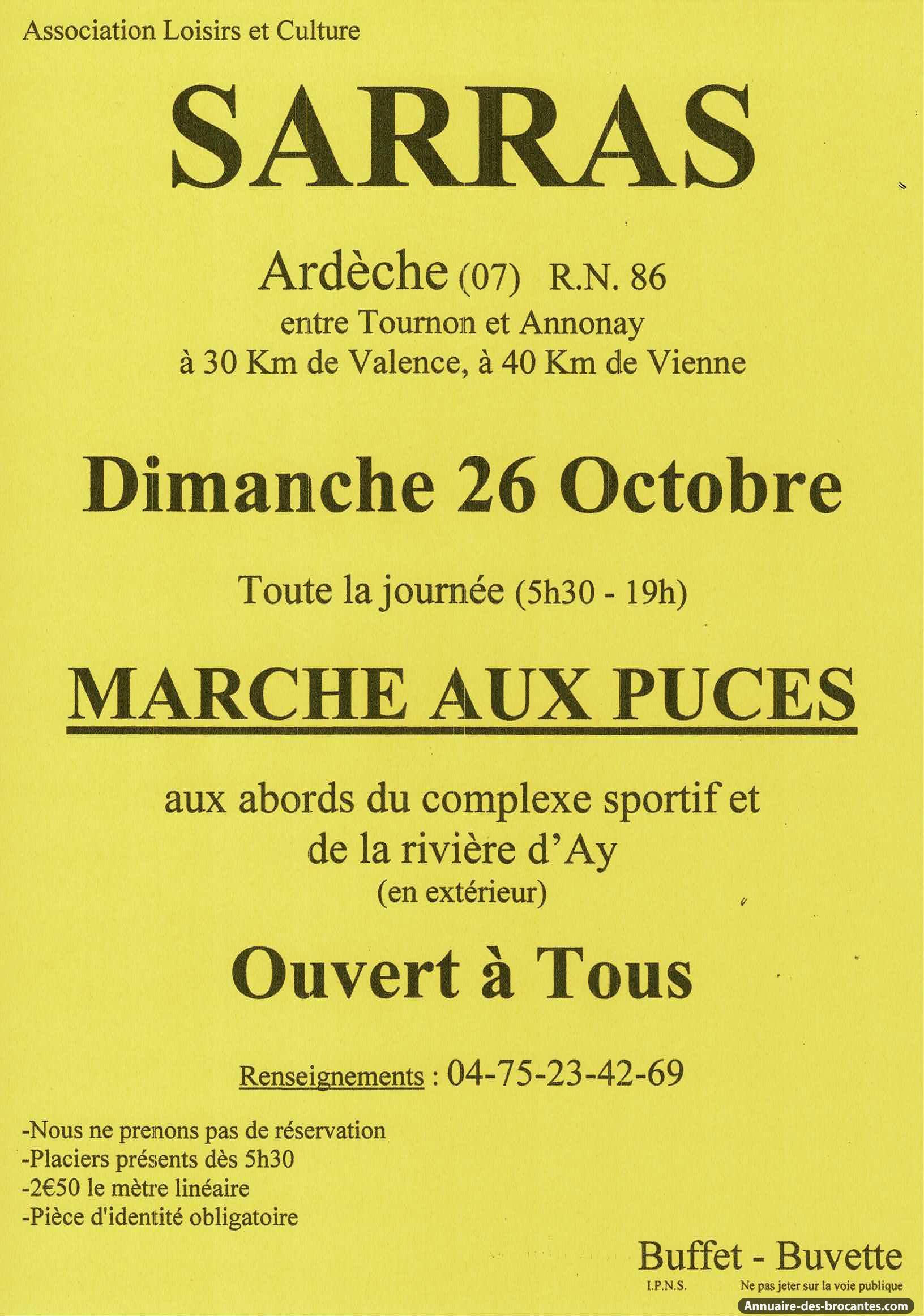 Affiche de Marché aux puces à Sarras